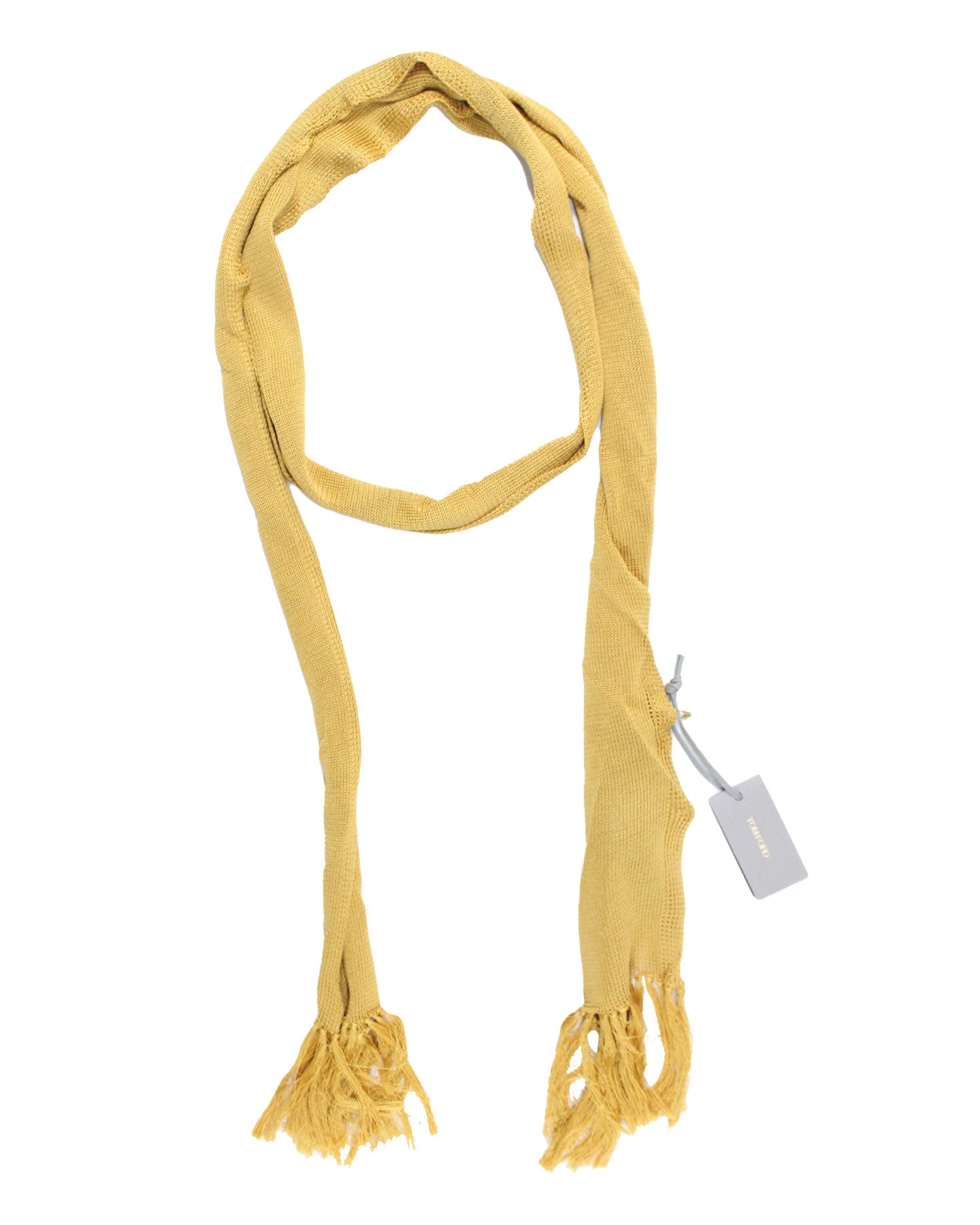 Tom Ford Scarf Mustard - Skinny Fringe Shawl SALE