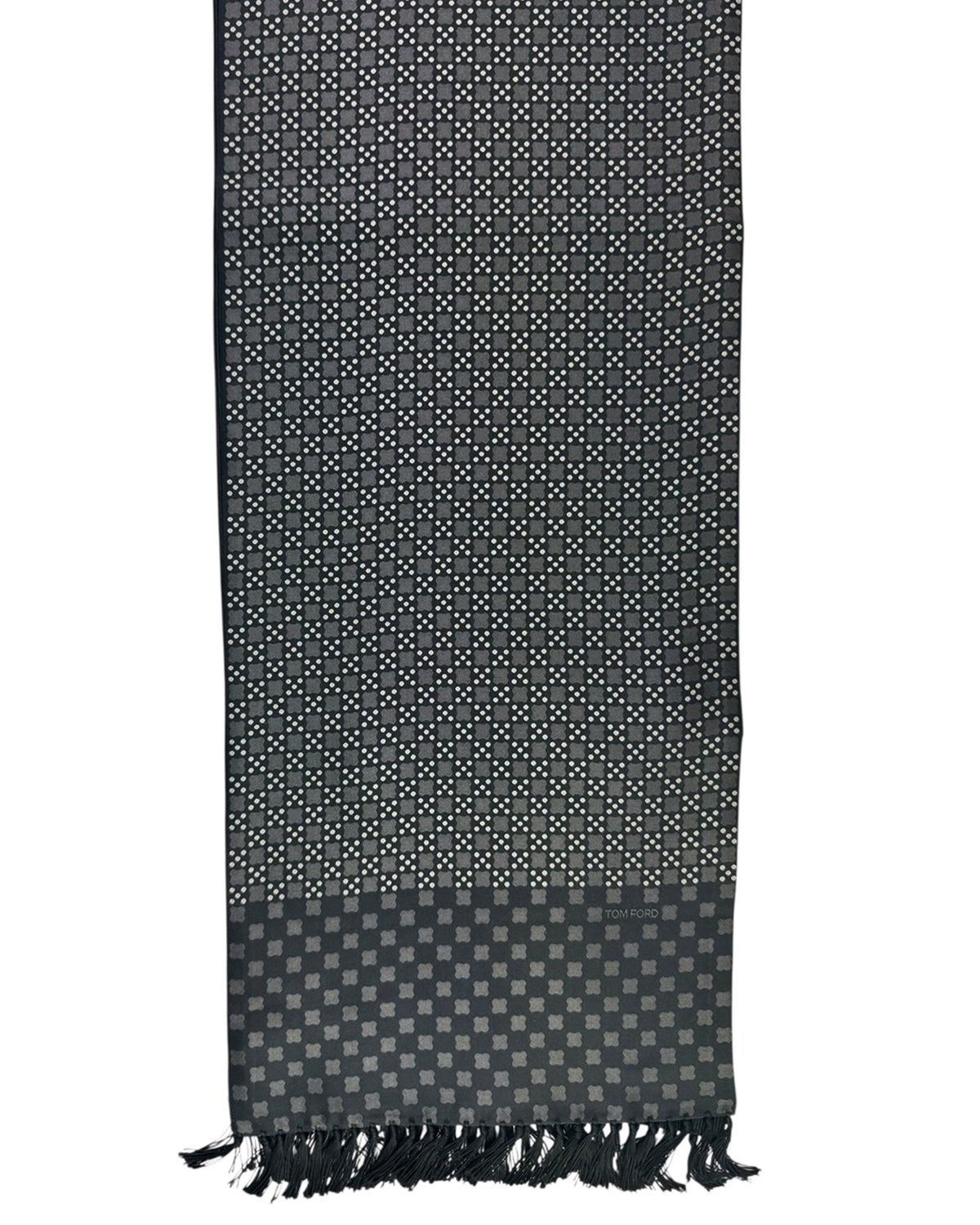 Tom Ford Scarf Gray Black Silver Design - Fringe