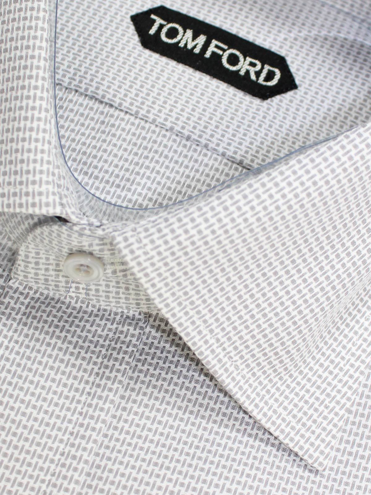Tom Ford Dress Shirt White Gray New