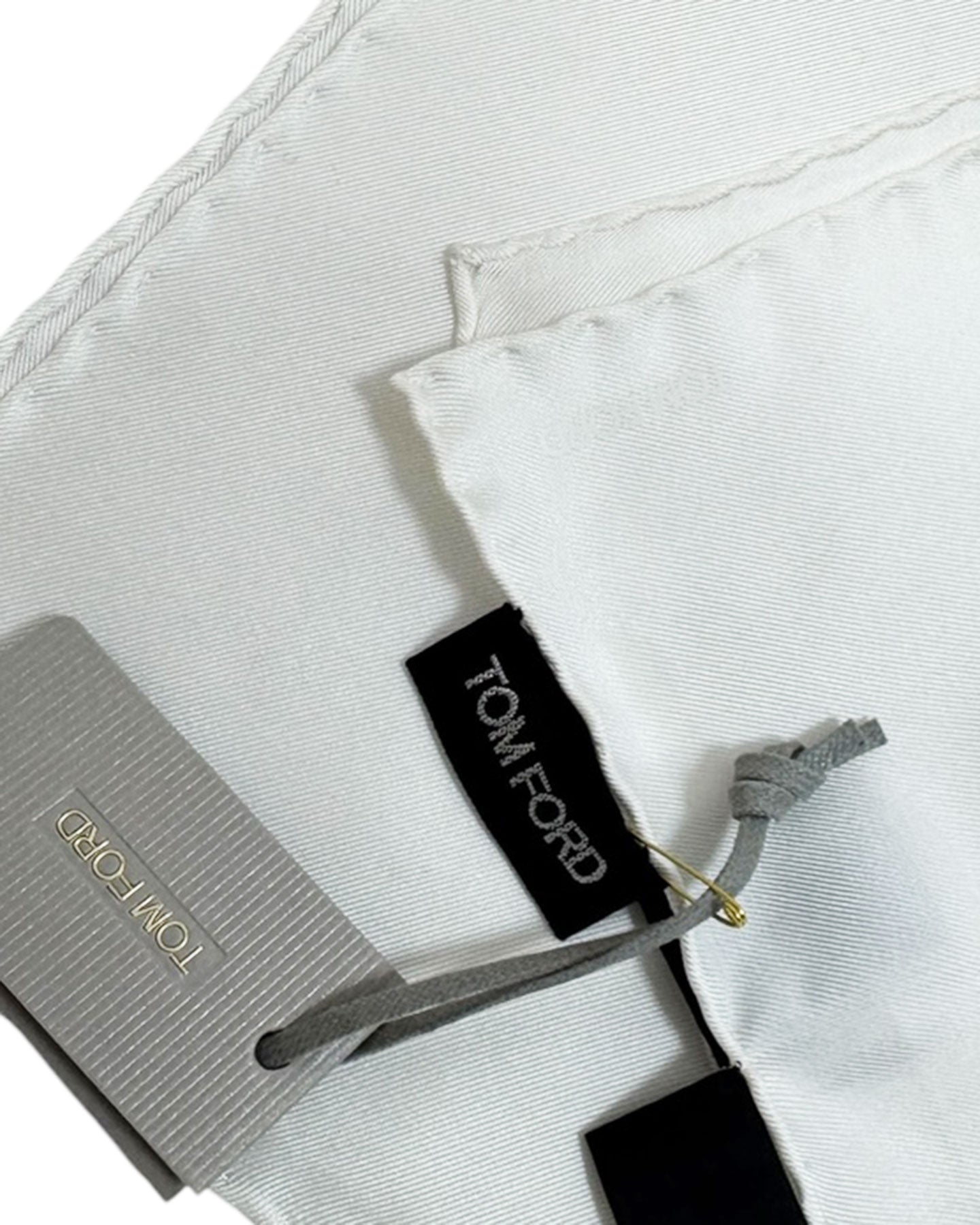Tom Ford Silk Pocket Square White Solid