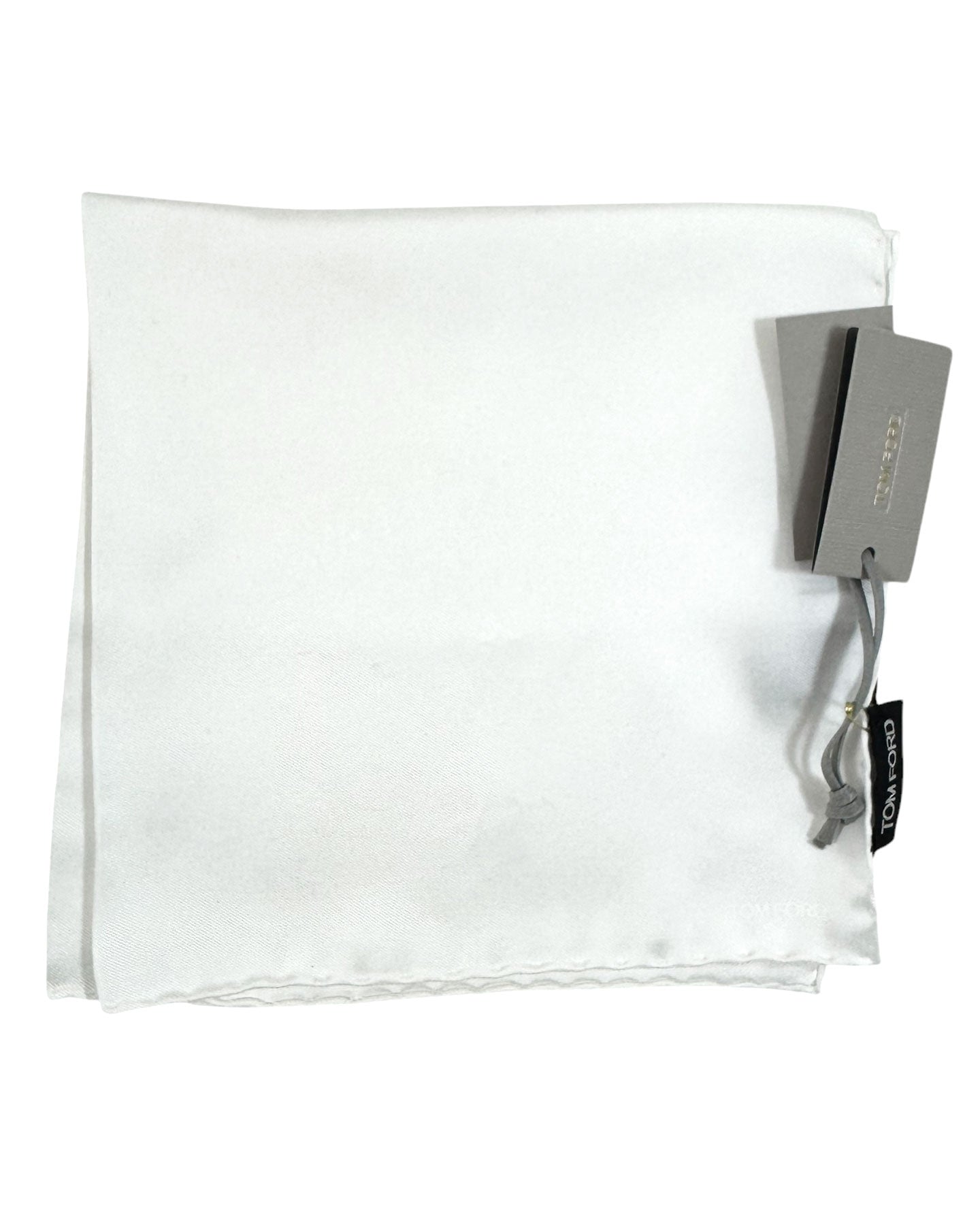 Tom Ford Silk Pocket Square White Solid