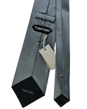 Tom Ford Silk Tie Ribbed Silver Grey
