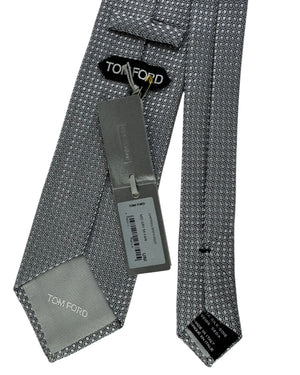 Tom Ford Silk Tie Gray Circular Geometric