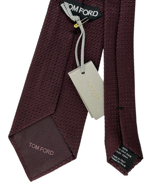 Tom Ford Silk Tie Burgundy With Bold Woven Texture