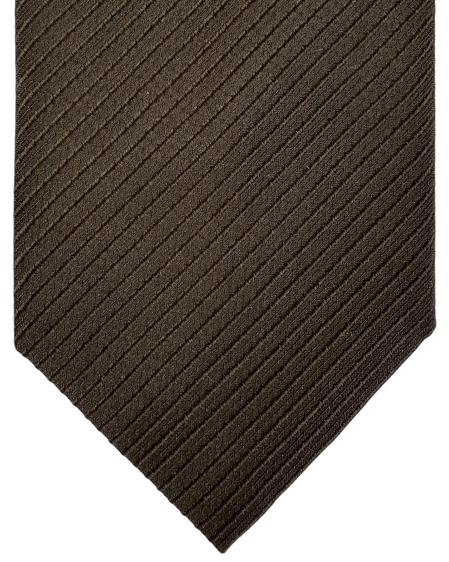 Tom Ford Silk Tie Brown Tonal Stripes