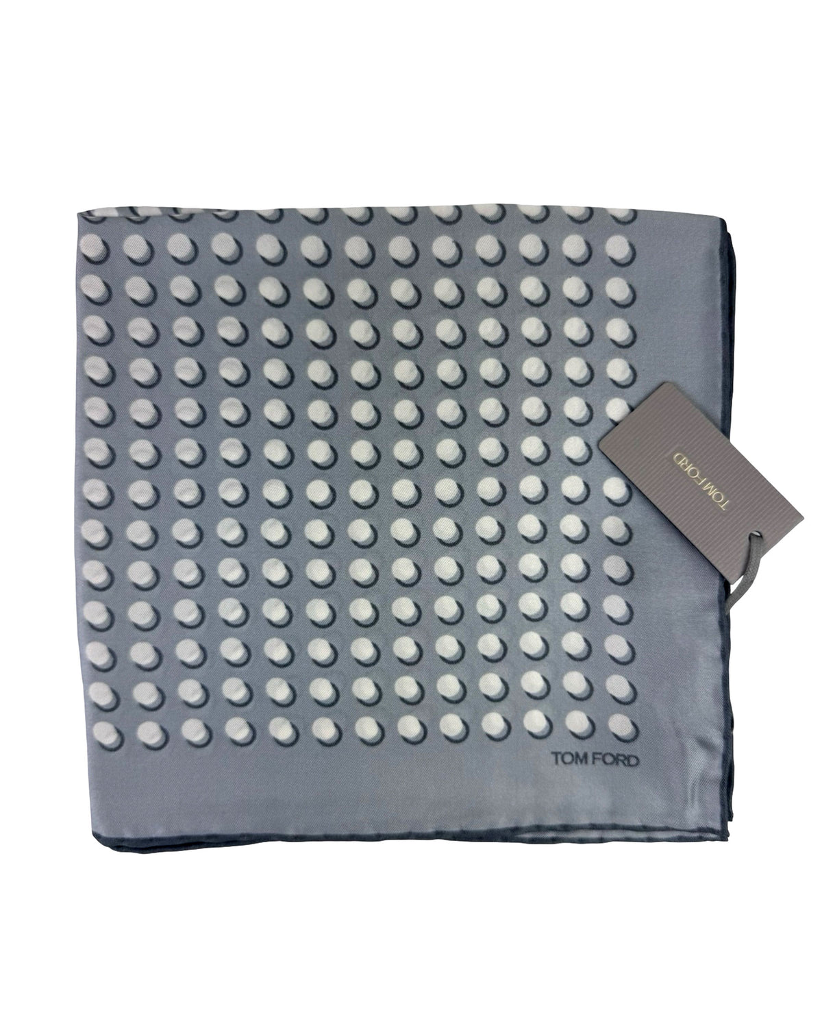 Tom Ford Pocket Square Gray White Dots