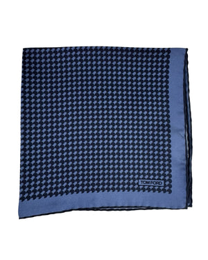 Tom Ford Silk Pocket Square Metal Blue Black Design