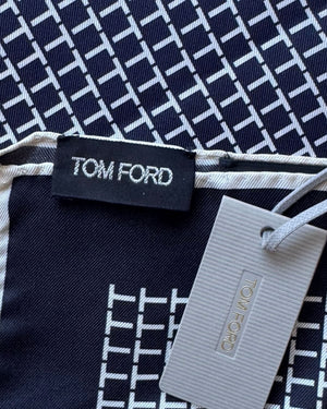 Tom Ford Silk Pocket Square T logo