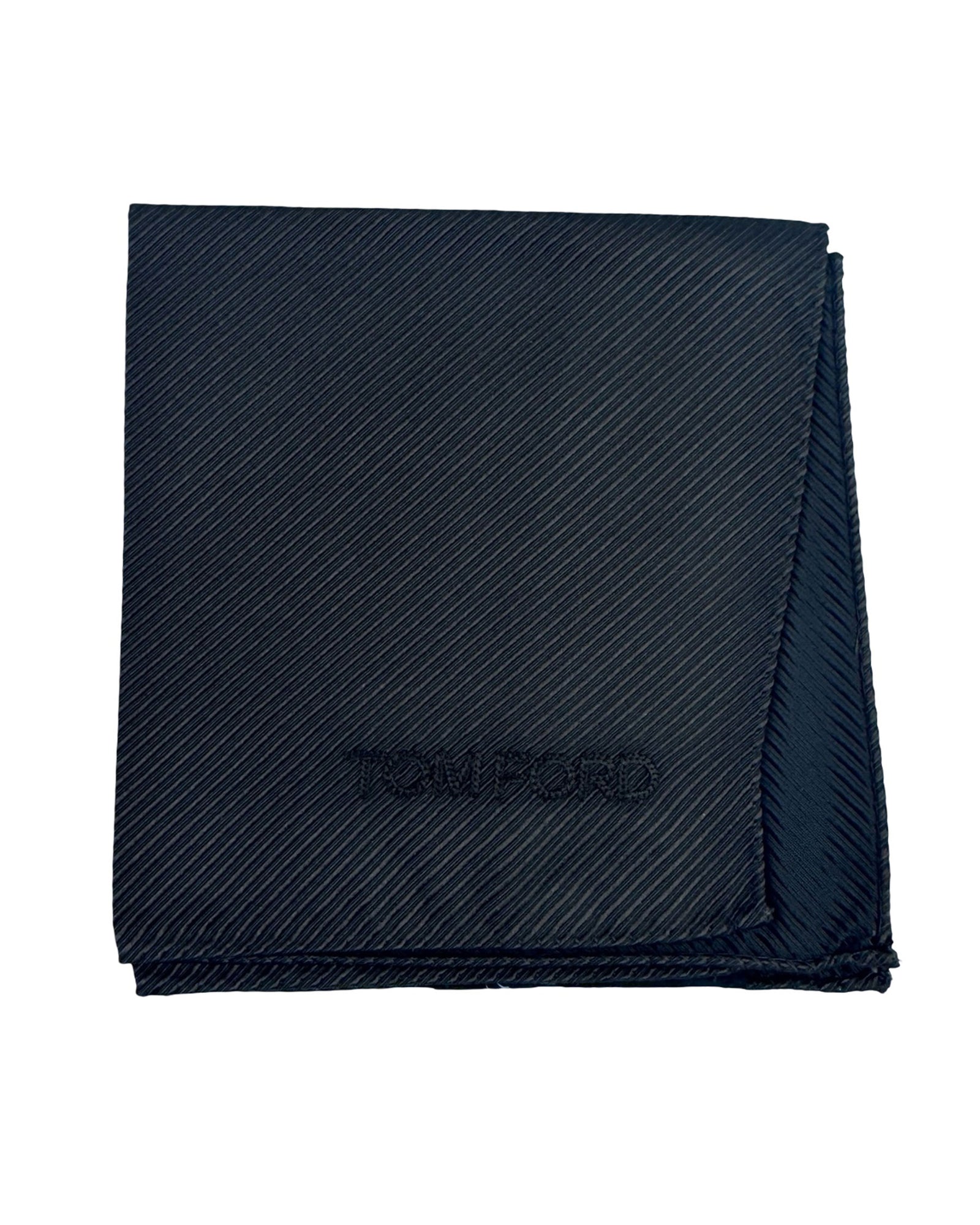 Tom Ford Pocket Square Black Grosgrain
