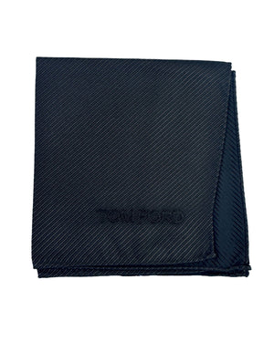 Tom Ford Pocket Square Black Grosgrain