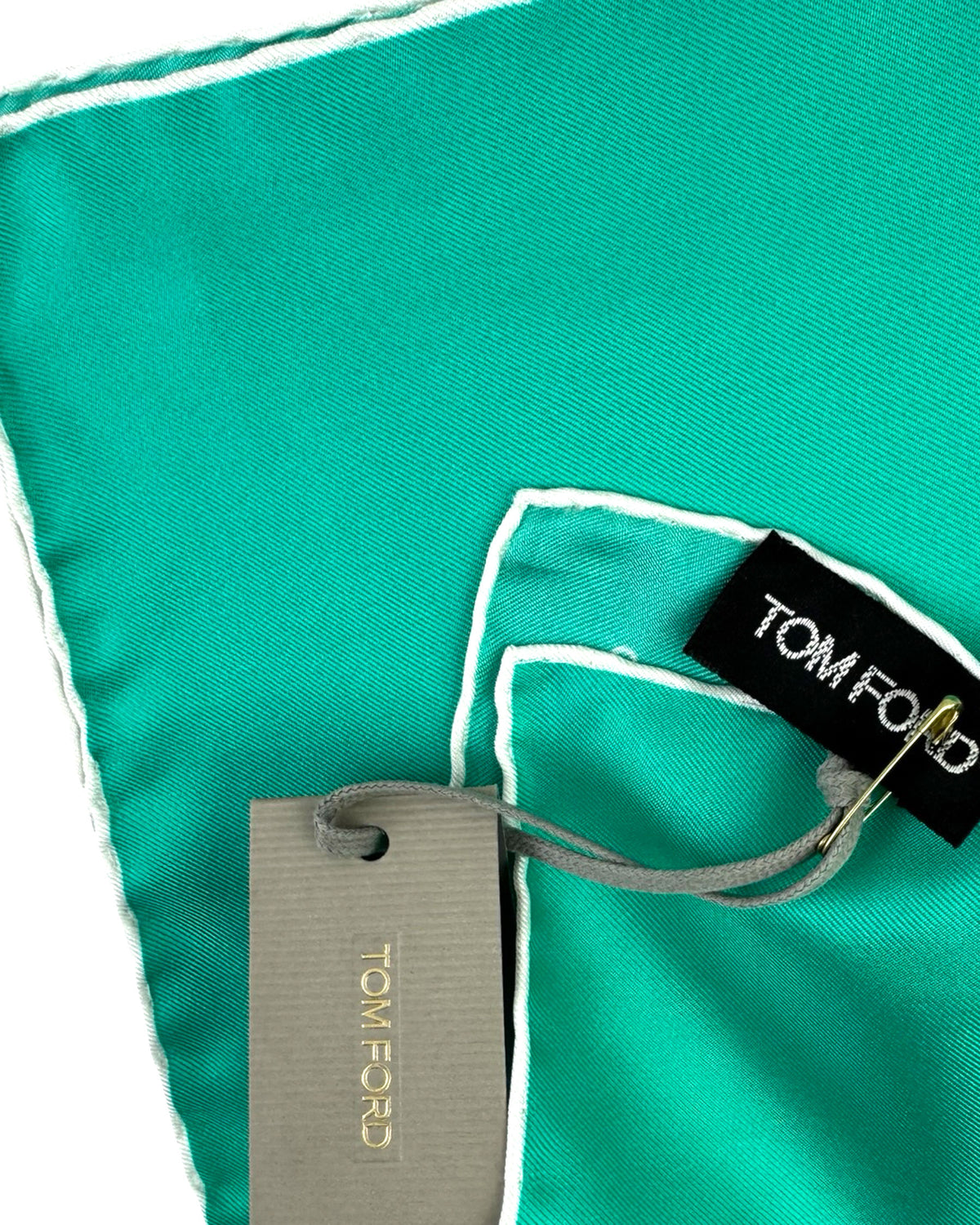Tom Ford Silk Pocket Square Turquoise