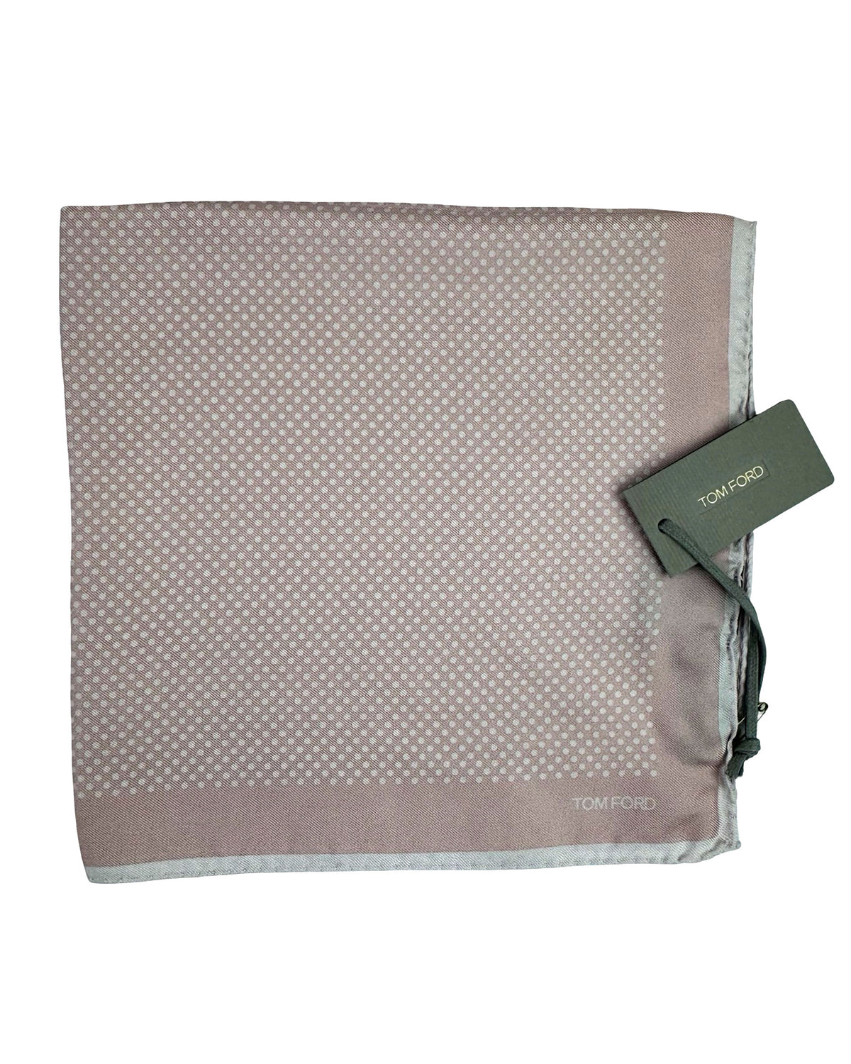 Tom Ford Silk Pocket Square Pink Dots