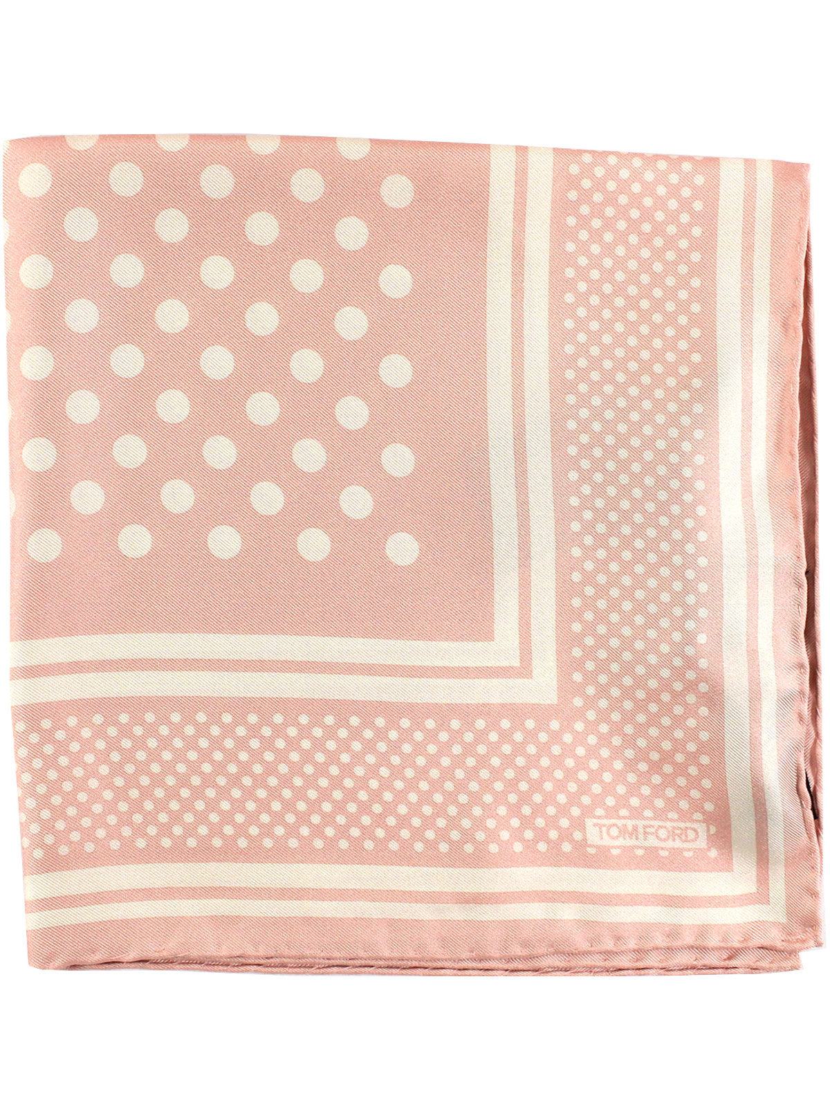 Tom Ford Silk Pocket Square Pink Dots