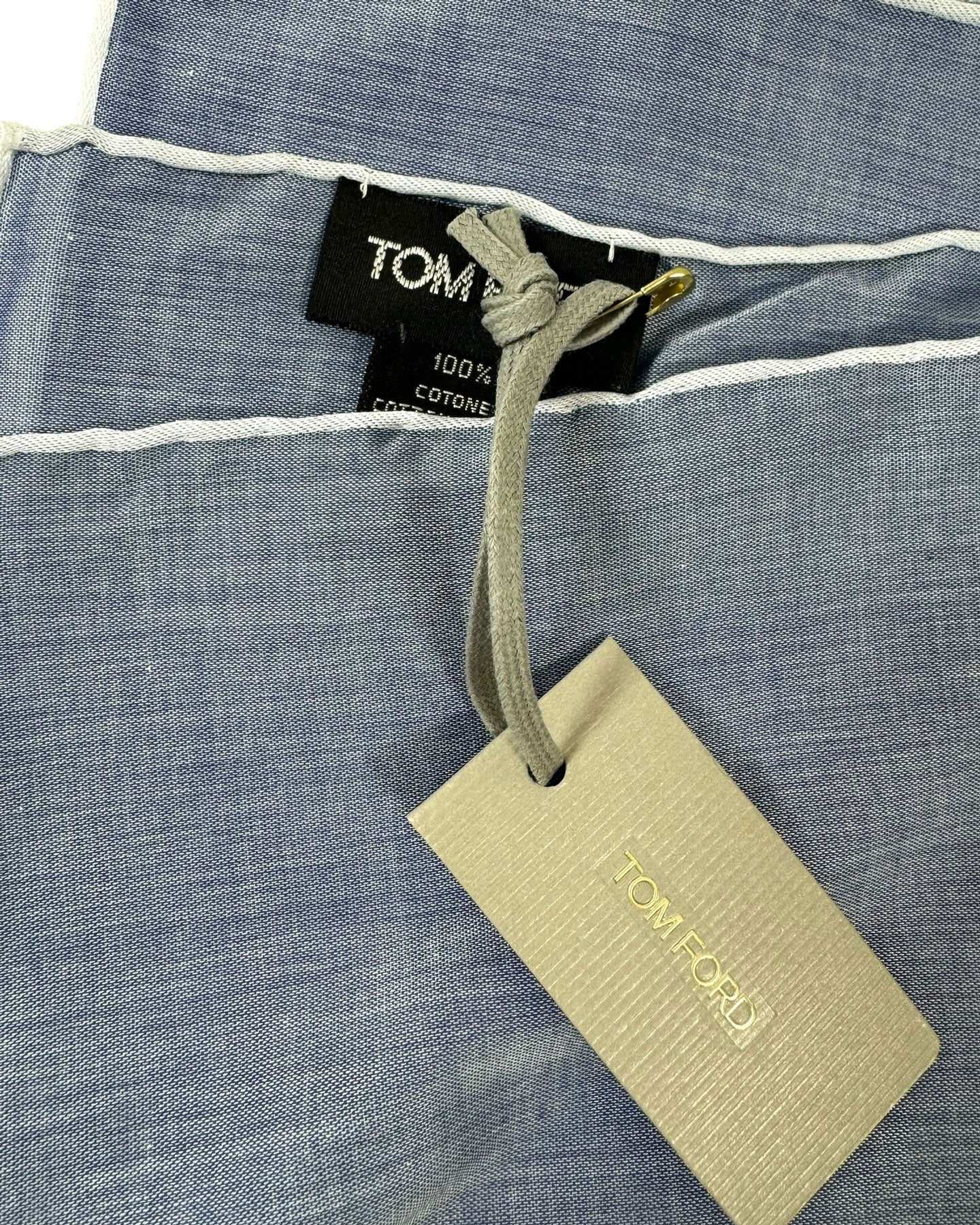 Tom Ford Silk Pocket Square Gray Micro Pattern