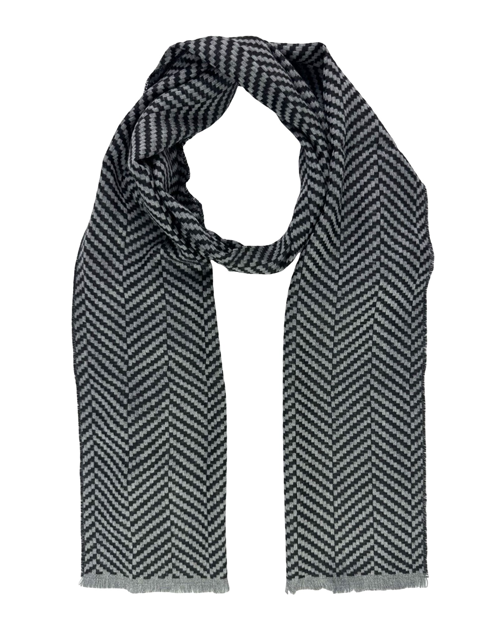 Tom Ford Cashmere Scarf Gray Black Herringbone SALE