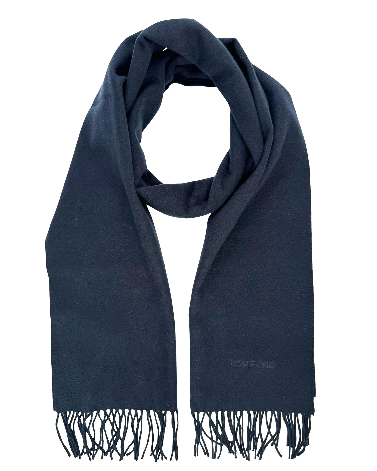 Tom Ford Scarf Dark Blue Solid