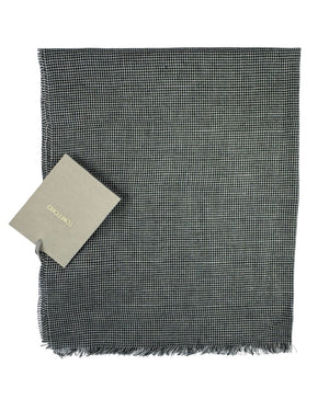 Tom Ford Scarf Black Silver Mini Grid