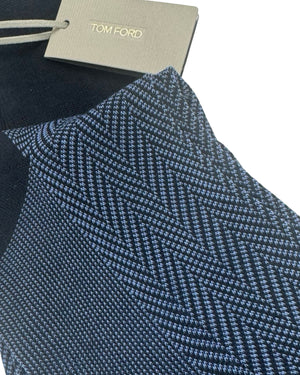 Tom Ford Midnight Blue Black Herringbone 