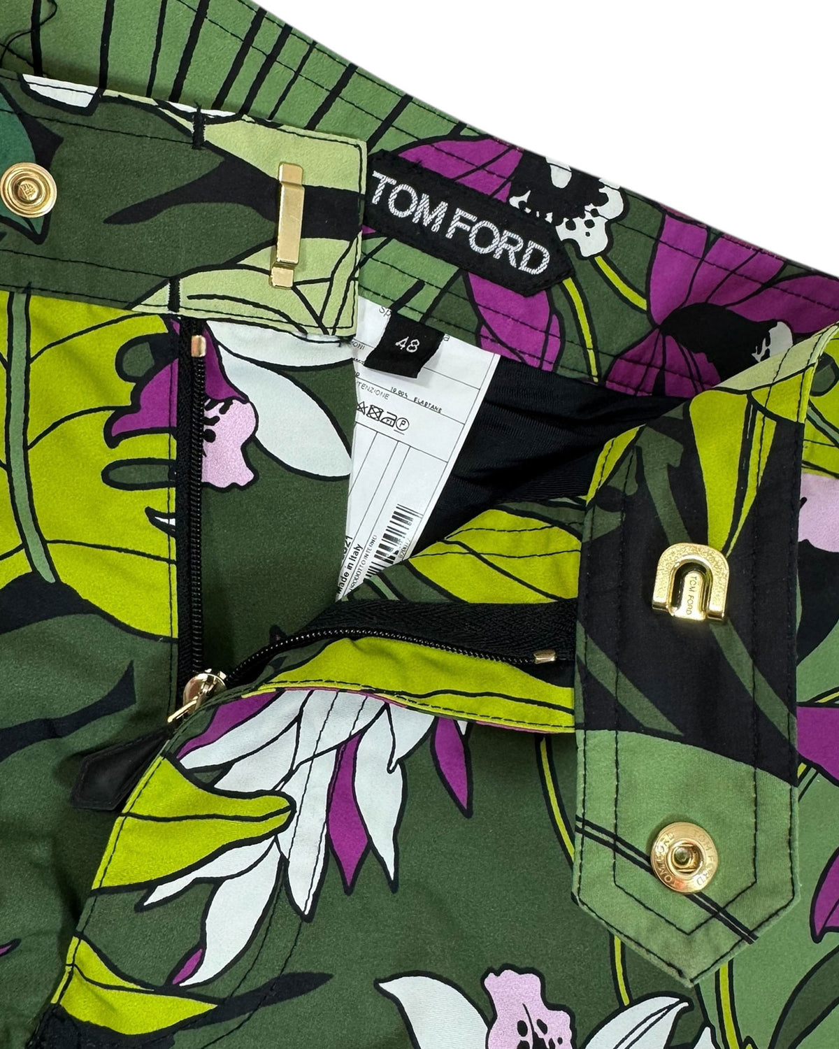 Tom Ford Swimwear Green Pink Purple Floral Men
