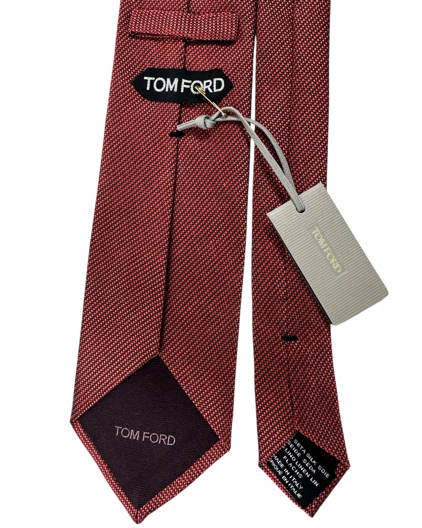 Tom Ford Tie Coral Red Pattern