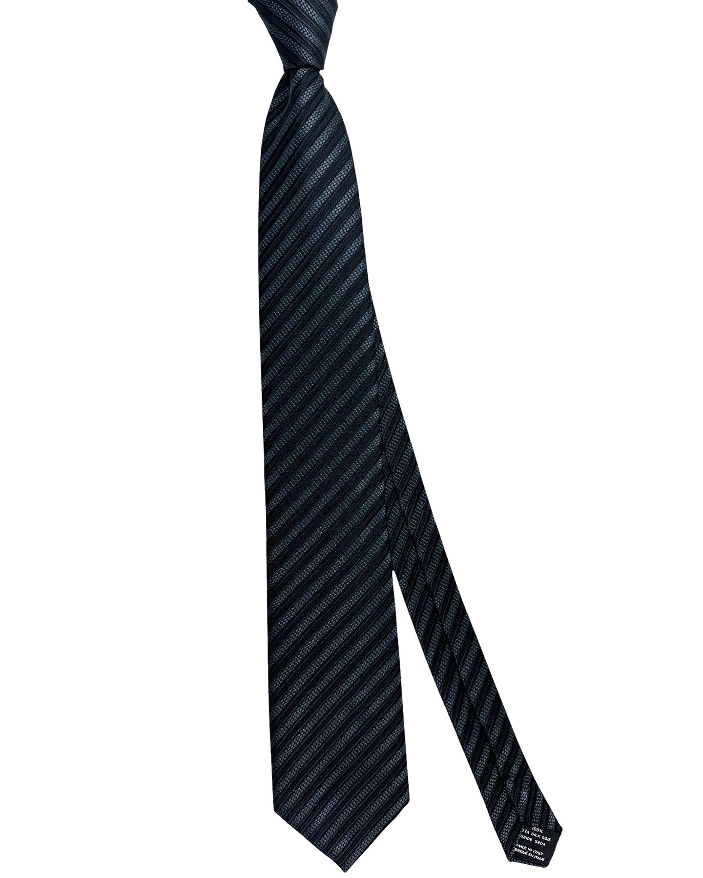 Tom Ford Tie Black Gray Stripes