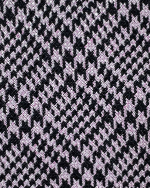 Tom Ford Linen Silk Tie Pink Black Silver Houndstooth