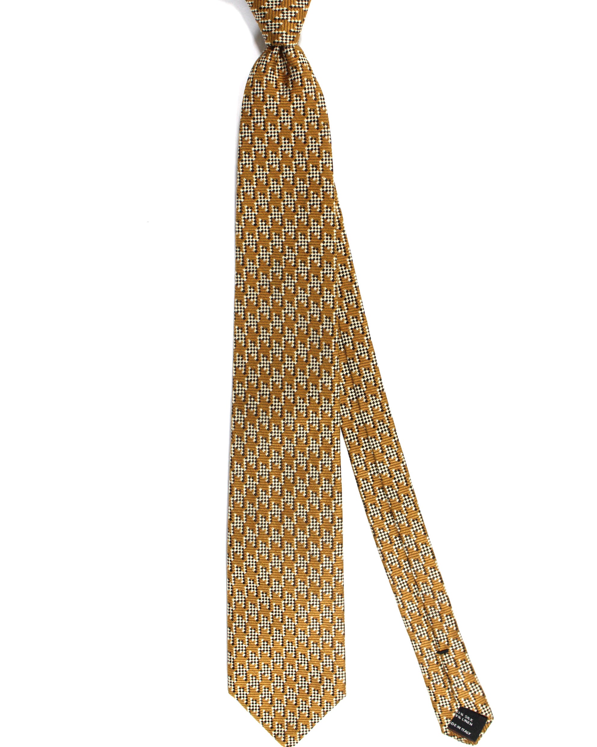 Tom Ford Silk Tie Olive Houndstooth