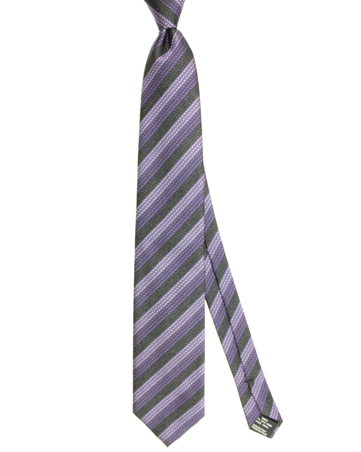 Tom Ford Silk Tie Green Purple Stripes