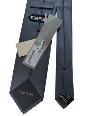 Tom Ford Tie Charcoal Gray Grosgrain