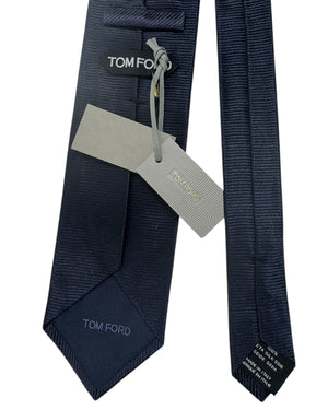 Tom Ford Tie Dark Midnight Blue Grosgrain Design