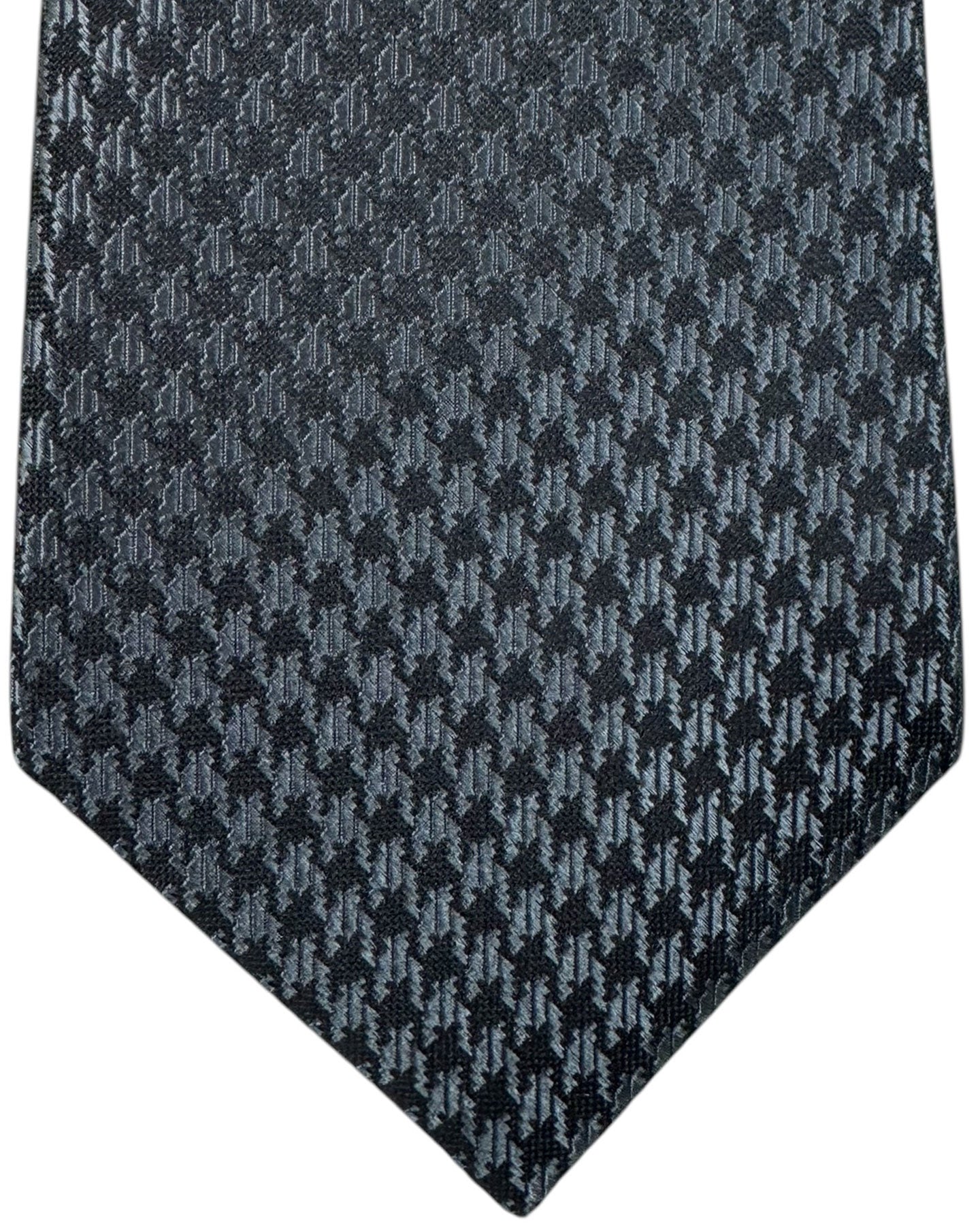 Tom Ford Tie Black Charcoal Gray Houndstooth