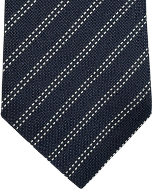 Tom Ford Tie Dark Blue Silver Stripes