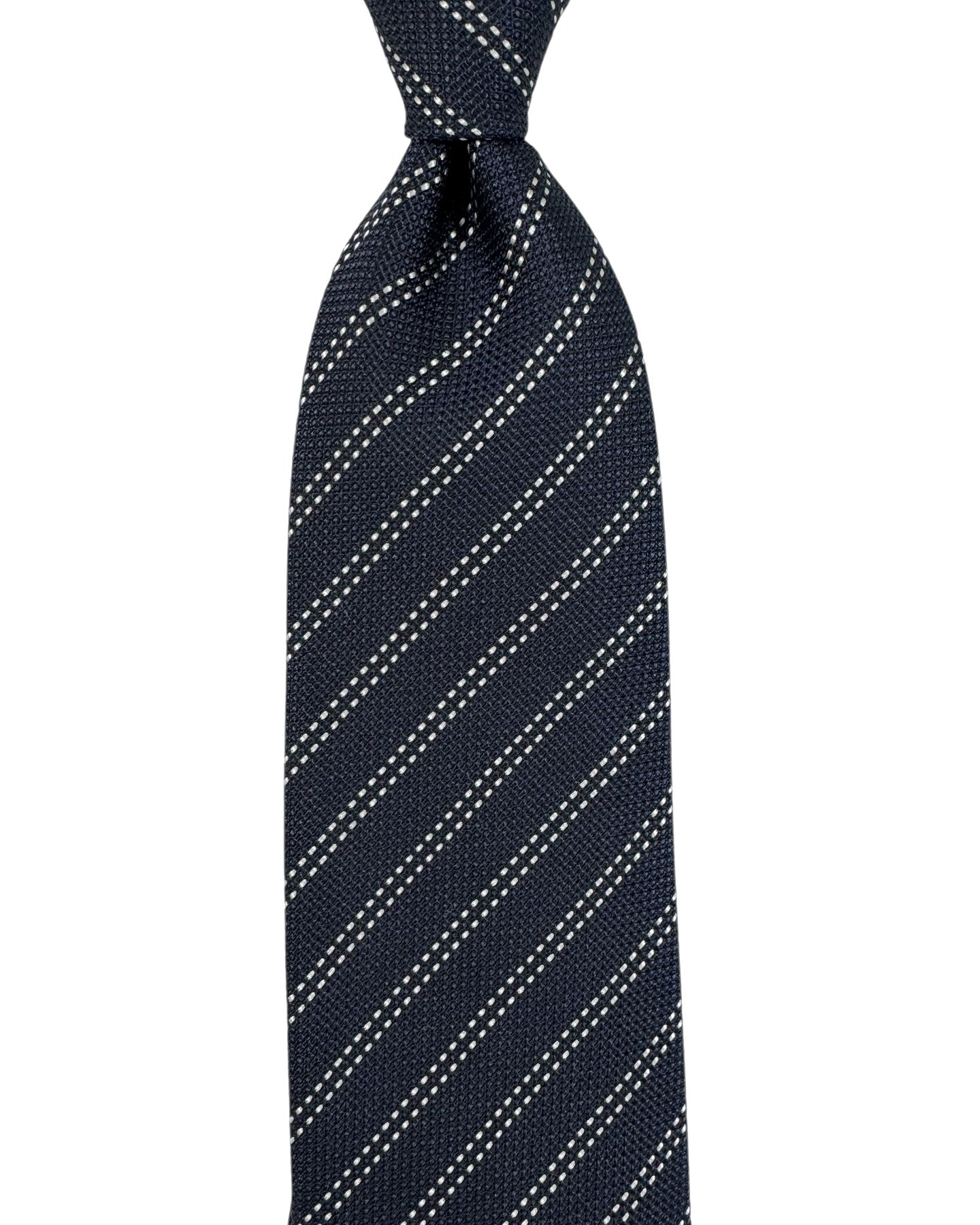 Tom Ford Tie Dark Blue Silver Stripes