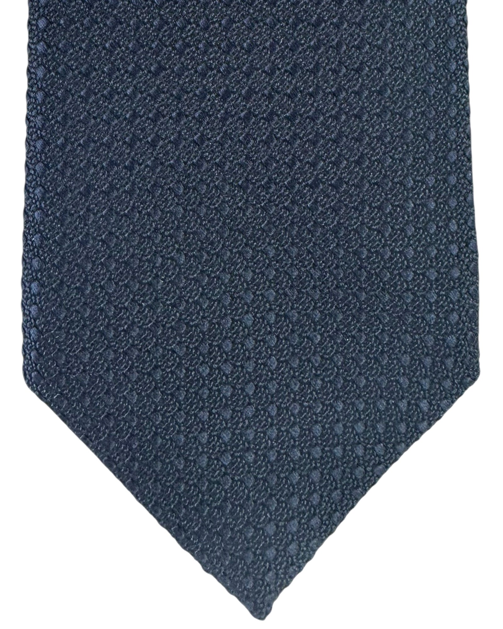 Tom Ford Silk Tie Dark Blue Tonal Pattern