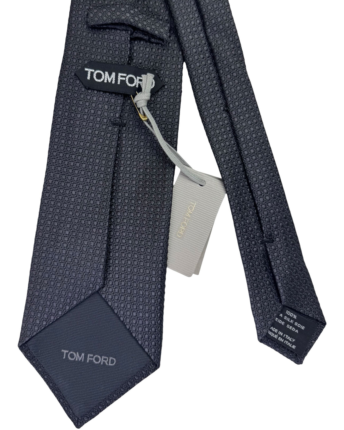 New Tom Ford Silk Tie Gray Pattern
