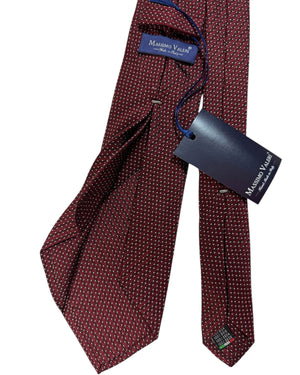 Massimo Valeri 11 Fold Tie Maroon Design - Sartorial Elevenfold Necktie