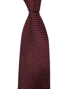 Massimo Valeri 11 Fold Tie Maroon Design - Sartorial Elevenfold Necktie