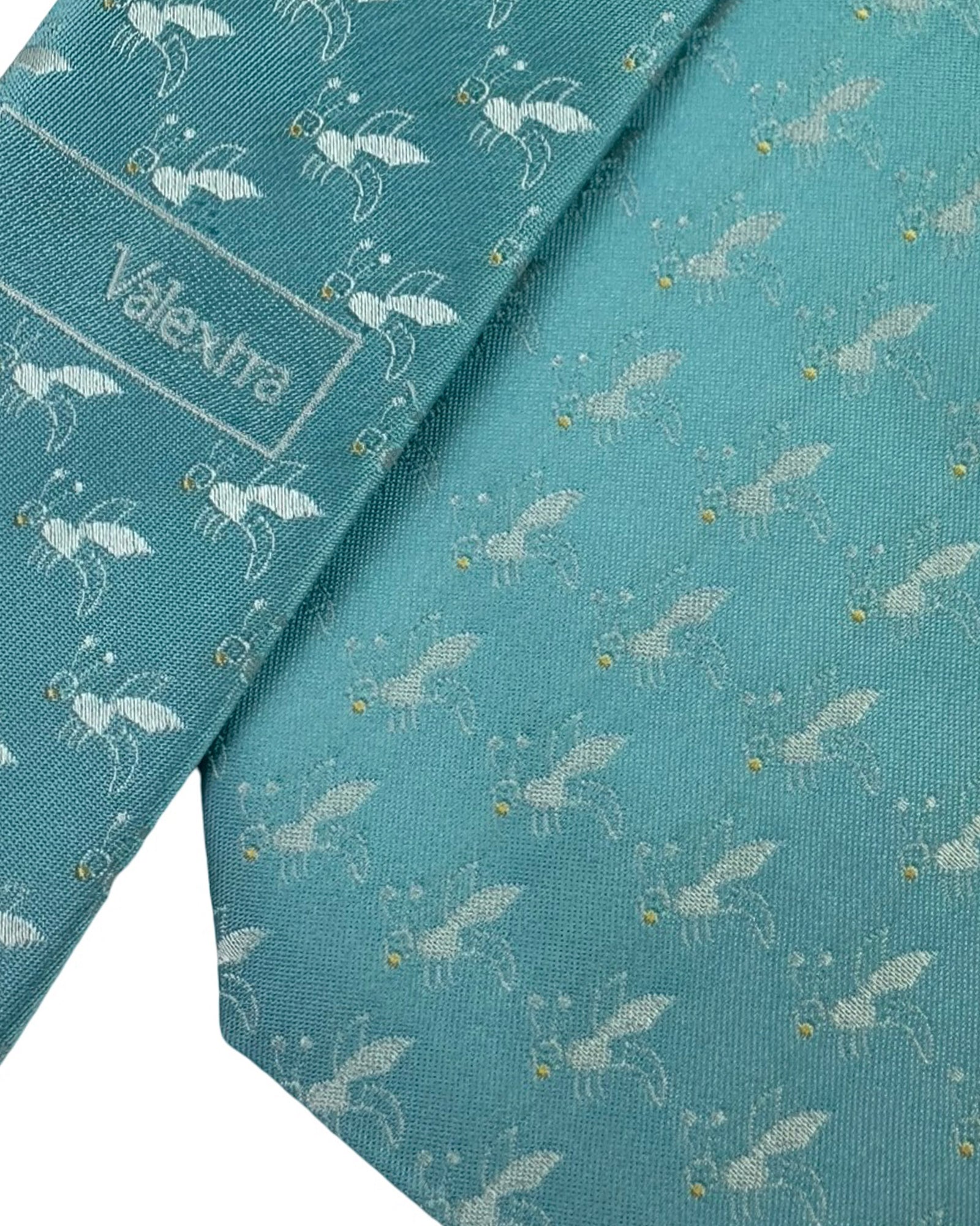 Valextra Silk Blue Bee