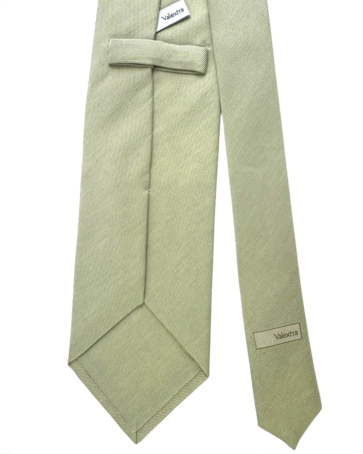 Valextra Silk Tie Solid Light Sage Green Design - Wide Necktie SALE