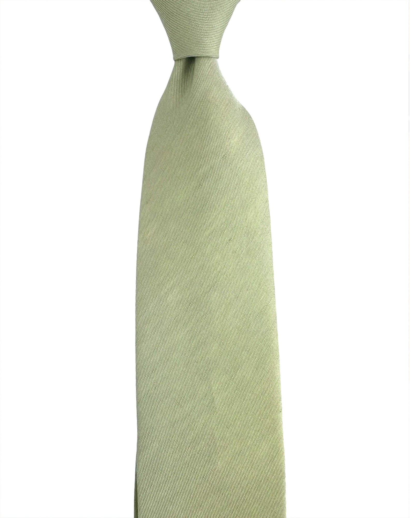 Valextra Silk Tie Solid Light Moss Green Design - Wide Necktie SALE