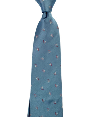 Valextra Silk Blue Design - Wide Necktie FINAL SALE