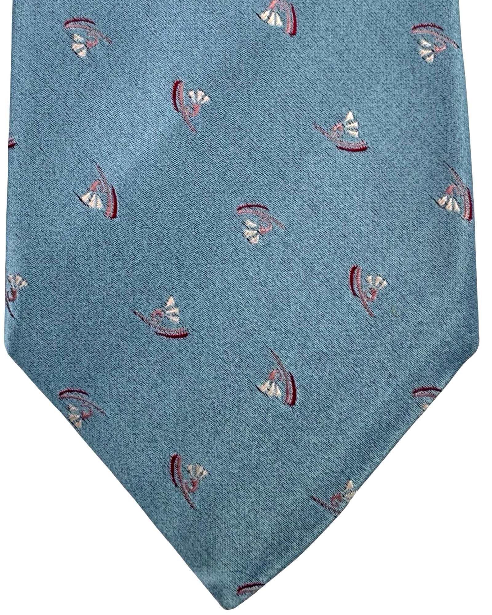 Valextra Silk Blue Design - Wide Necktie FINAL SALE