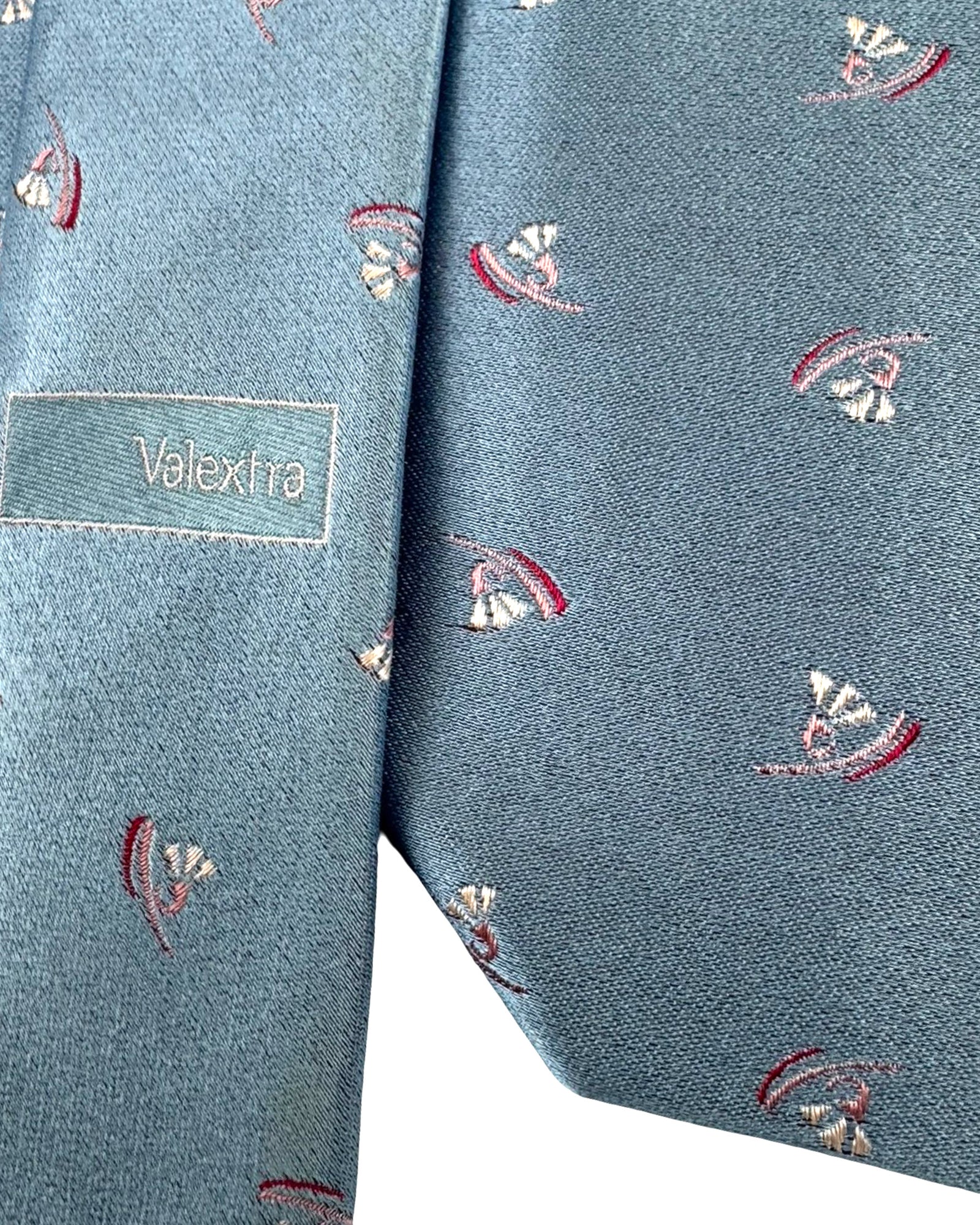 Valextra Silk Blue Design - Wide Necktie FINAL SALE
