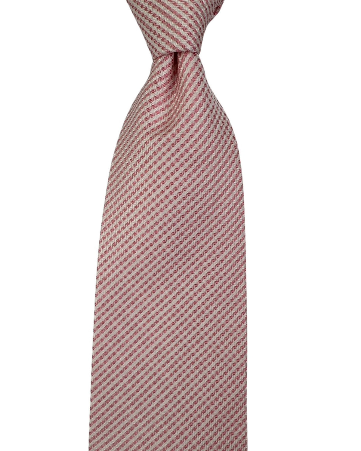 Valextra Silk Tie Pink And White Micro-Check Textured - Wide Necktie