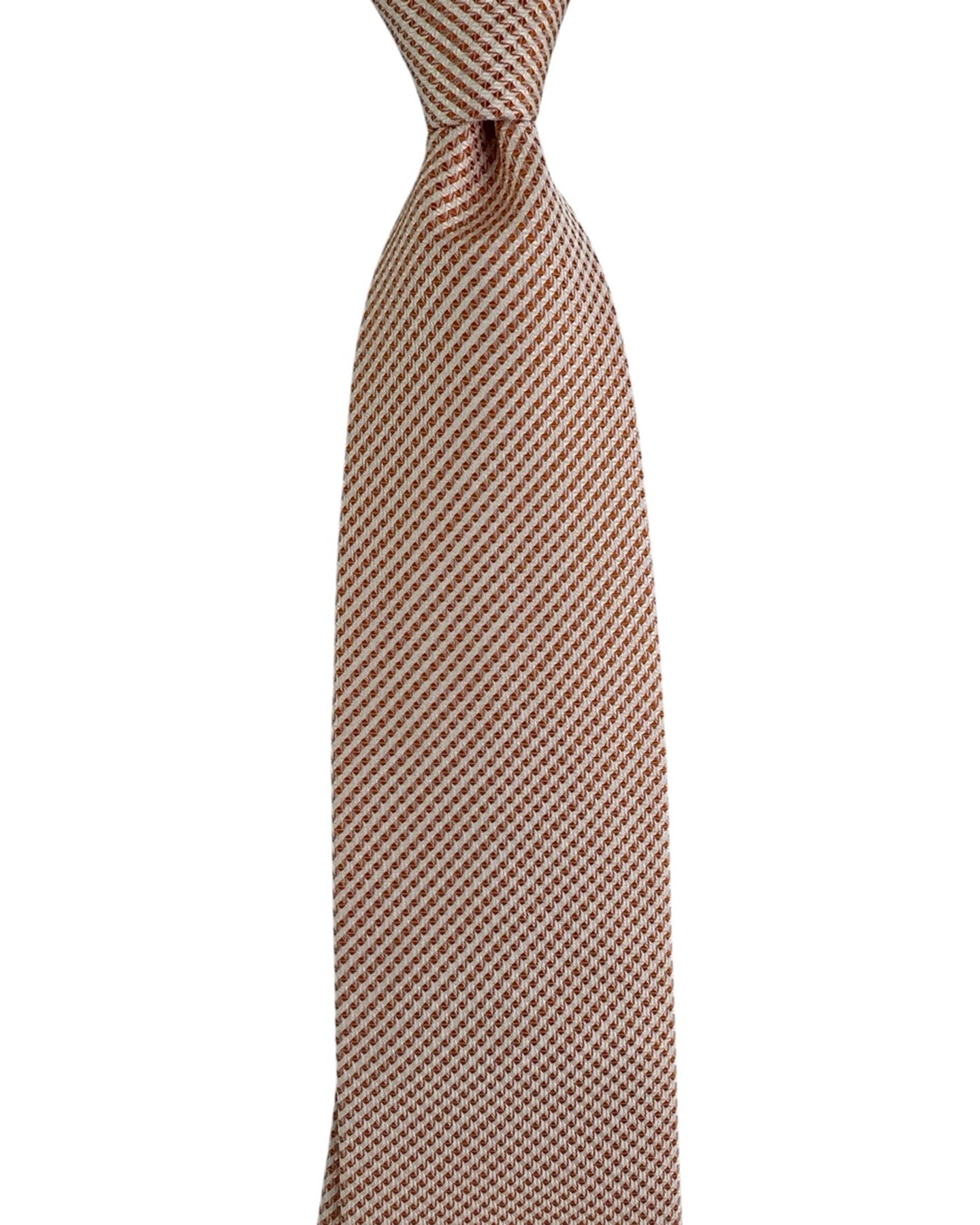 Valextra Silk Tie Fire Red Silver Pattern - Wide Necktie