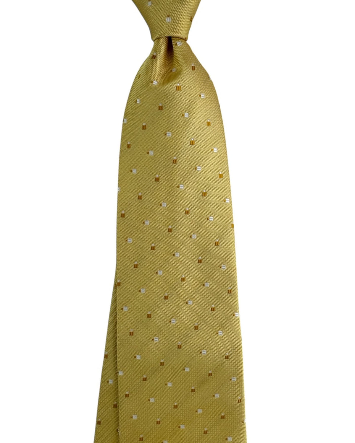 Valextra Silk Tie Yellow Beer Mug Novelty - Wide Necktie