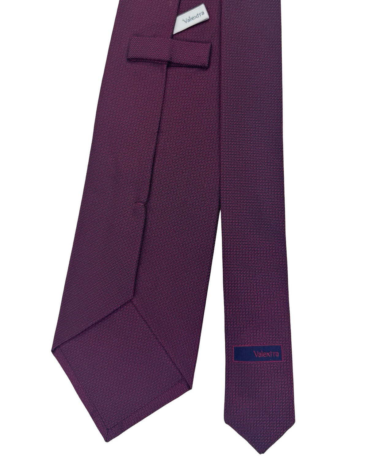 Valextra Silk Tie Deep Bordeaux Micro Texture - Wide Necktie