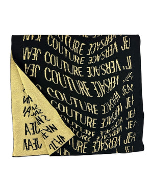 Versace Scarf Black Gold Logo Liquify - Versace Jeans Couture - Fall/ Winter 2025/ 2026 Collection