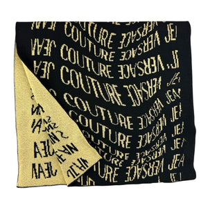 Versace Scarf Black Gold Logo Liquify - Versace Jeans Couture - Fall/ Winter 2025/ 2026 Collection