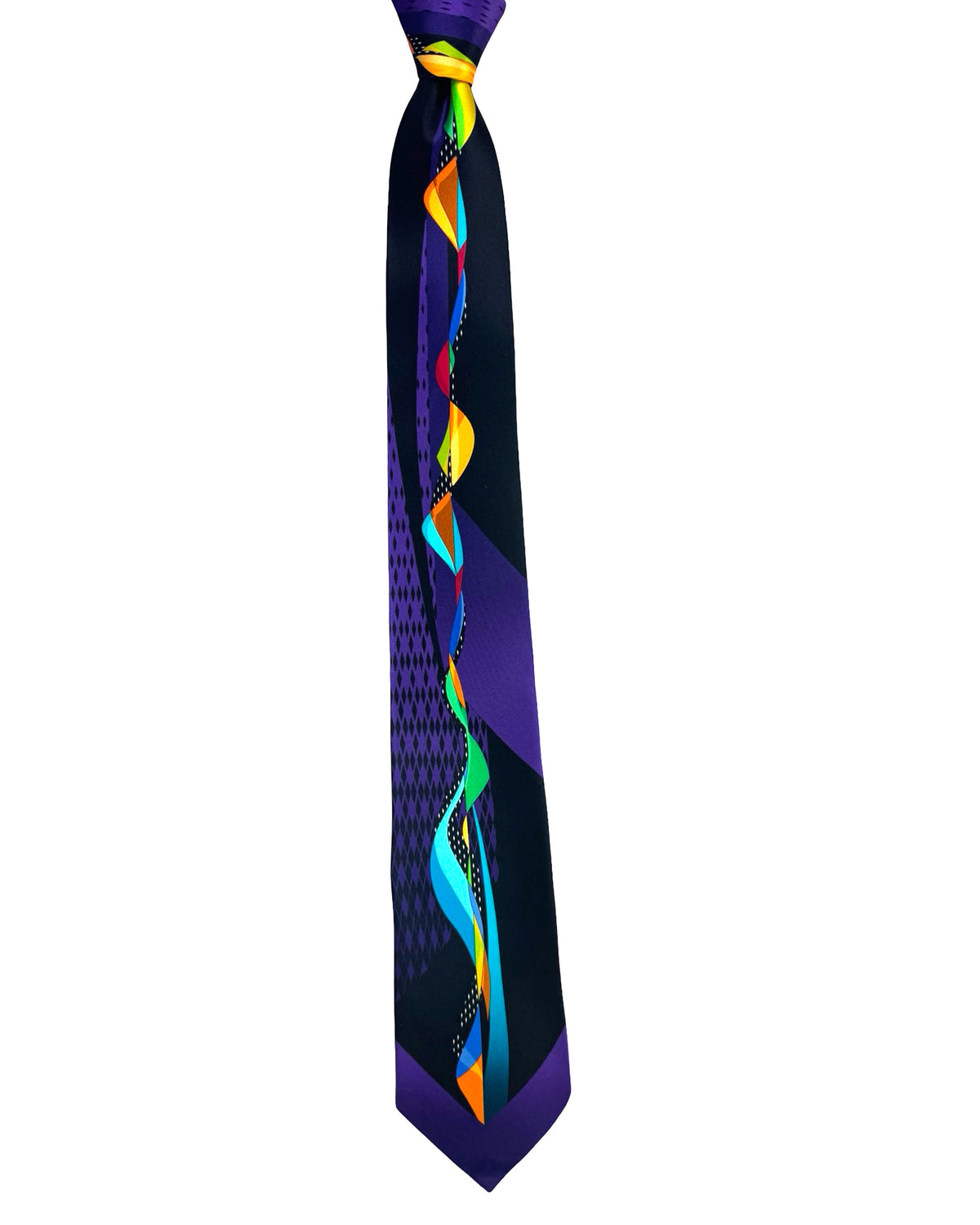 Pancaldi Silk Tie Black Purple Hand Made In Italy